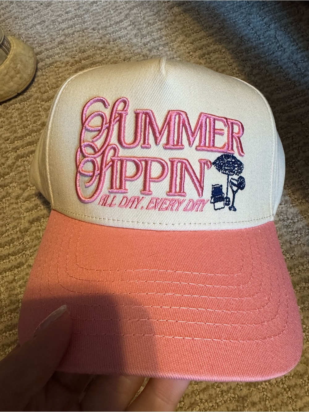 Summer Vippin' Two-Tone Pink & Cream Women's Cap